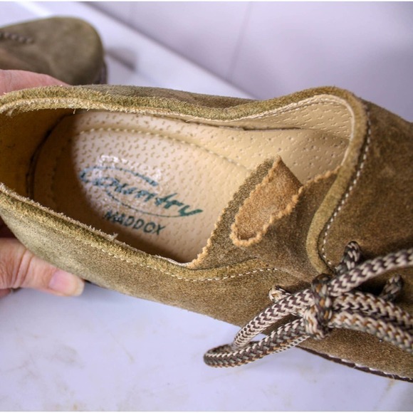 Country Maddox Sally Shoes Lug Sole Oxford Brown Suede Side Tie Size 38 7.5 - Picture 4 of 4